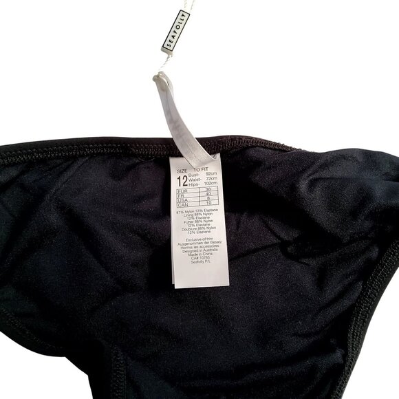 Seafolly Womens Black Bikini Side strap detailing Size 12 Nylon & Elastane - Picture 5 of 7